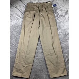 NWT Pendleton Khaki Tan Chino Pleated Cotton Twill Pants Mens 33x34 Casual